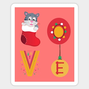 Love Christmas Cat Magnet